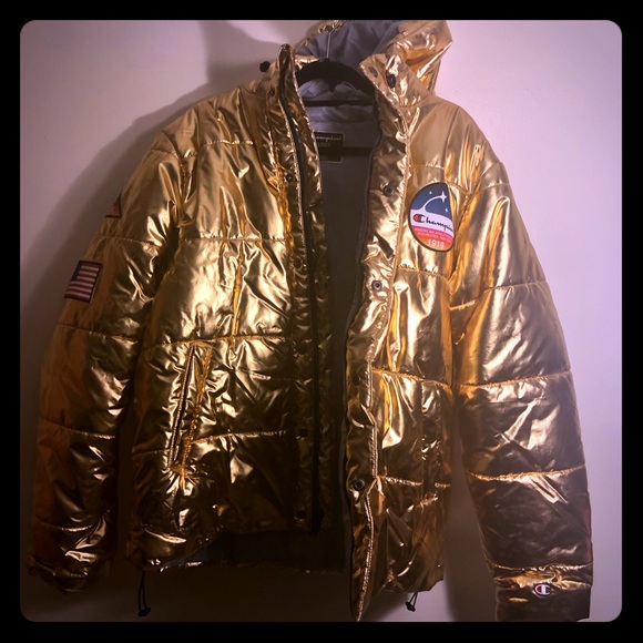 champion jacket mens gold